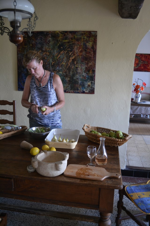 Step 3a: peal each pear