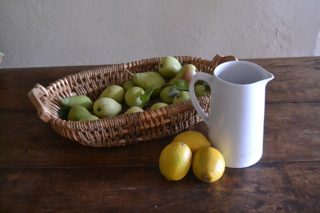 Pears, Lemons and Ironstone jugs